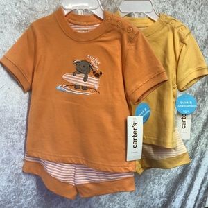 Carter’s baby boys too and shorts set size 6m, 9m NEW